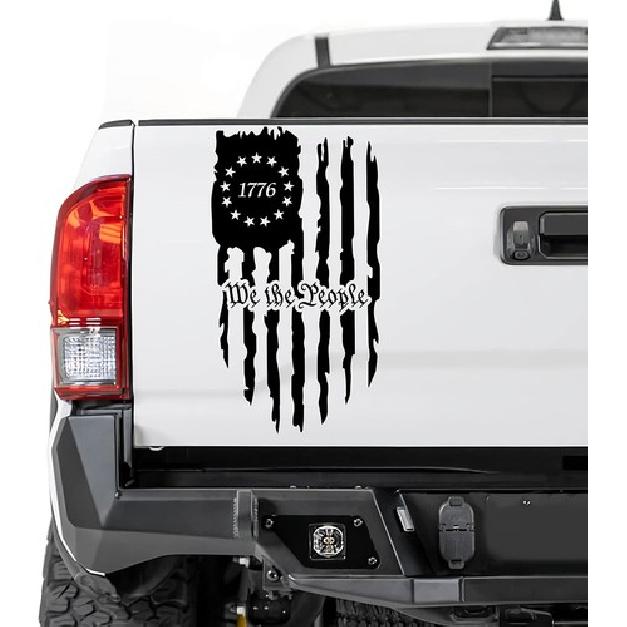 Decals, Black Flag Decal, Creativity Flag Car Decal, Tailgate 1776 Black Flag