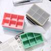 Food Grade Silicone Ice Grid Six Grid Square Ice Cube Mold with Lid Whiskey Ice Mold Dustproof and Odor-proof Ice Box