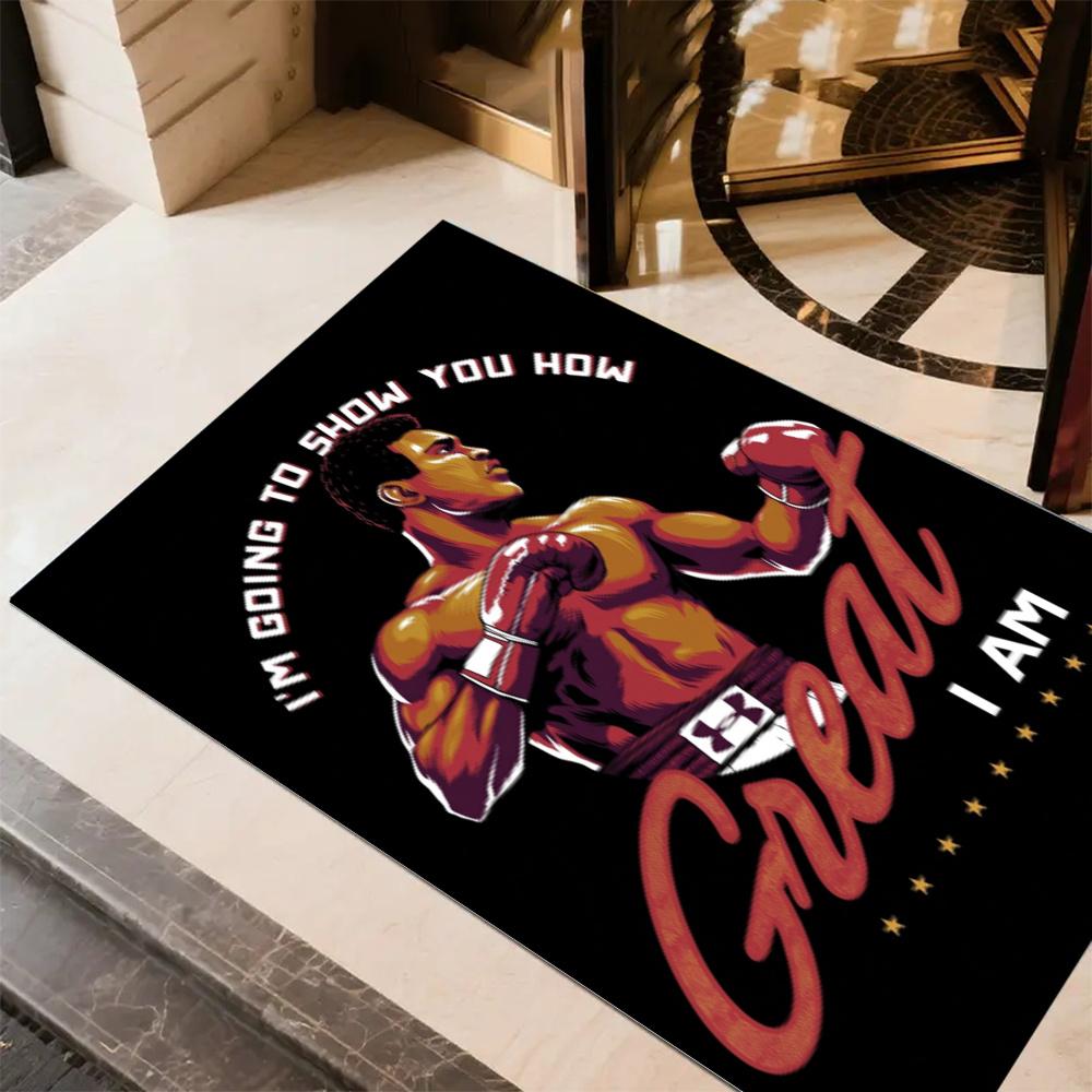 Tyson Mike Tyson Fighter Floor Rug Office Rug Suitable For Dormitory Dining Room Balcony Bedrooms Antislip Rug Anime Office Decor Spiritual Gift