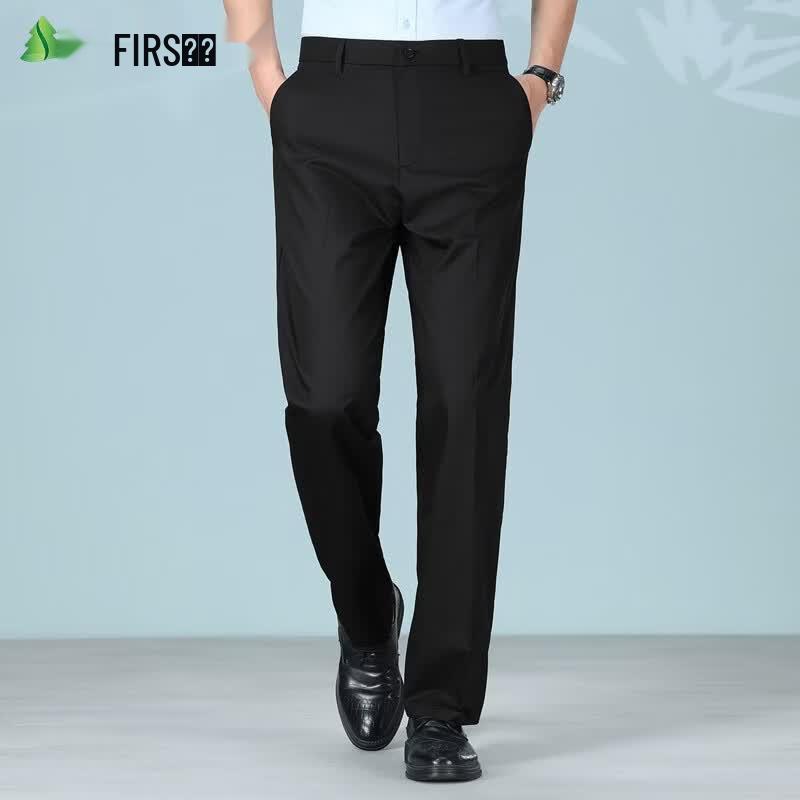 FIRS Men's Tencel Lyocell Blend Lightweight Straight Leg Casual Pants