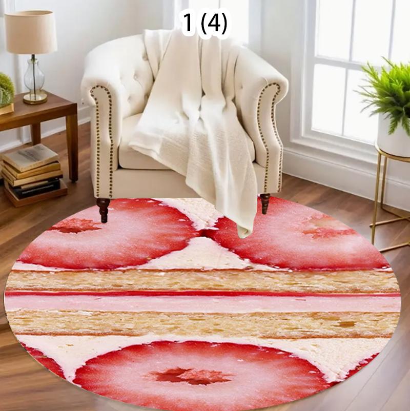 

Creative Carpet Mat Rug Home Decoration Strawberry Cream Cake Pattern Floor Rug Kids Room Bedroom Cute Style Rugs for Bedroom 40x40cm