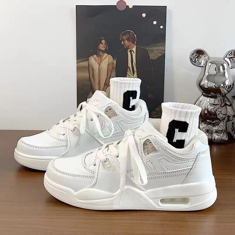 Air cushion shoes women's 2025 new autumn breathable and deodorant white shoes women's thick-soled heightening and shock-absorbing sports shoes