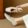 Fashion 2025 New Spring Women Pumps Genuine Leather Shoes for Women Fashion Shallow Butterfly-knot Square Toe Women Ladies Shoes