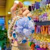 Rhinestone Bling Pocket Mirror Keychain Double-sided Round Folding Makeup Mirror Wristlet Bag Charm for Handbag Purse Travel Accessory