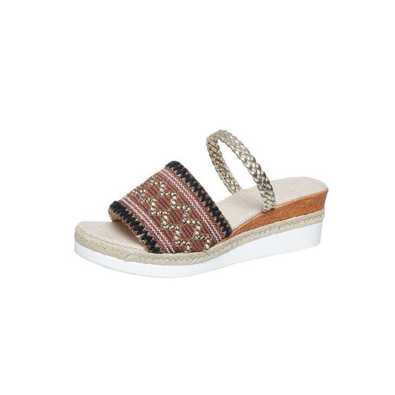 

Женские легкие уличные сандалии на танкетке большого размера 43 коричневый