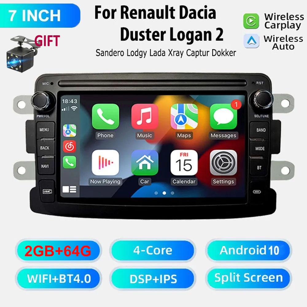 

2 Din Android автомобильное радио для Dacia Sandero Duster Renault Captur Lada Xray 2 Logan 2 мультимедийный плеер Carplay автоматическая навигация 1 + 32 ГБ 2+64GB