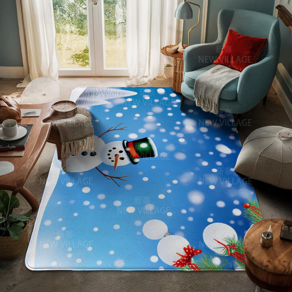 House Entrance Carpet Home Door Mat Living Room Bath Foot Bathroom Non-slip Water Absorption Rugs Bath Merry Christmas Winter