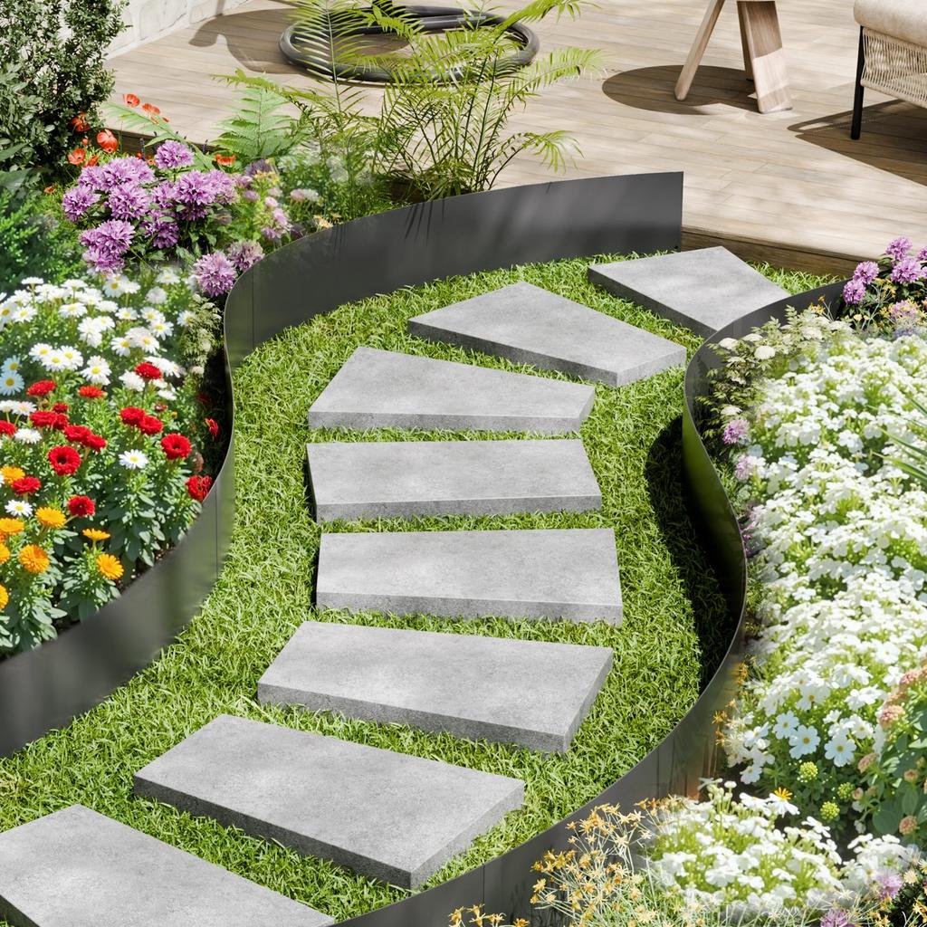 Steel Landscape Edging 4 Packs 40 X 8in Rust-Resistant Pathway Divider