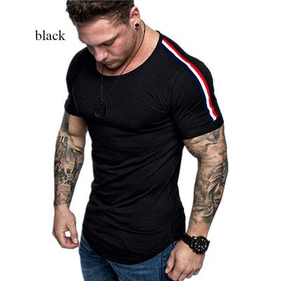 Summer Trendy Men's Clothing Plus Size Men's Short Sleeve Shoulder Patchwork Design T-shirt Men Tops