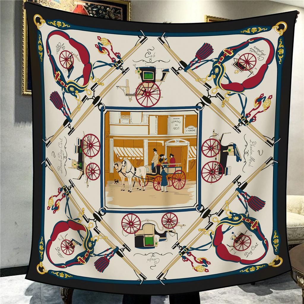 Sciarpa Quadrata da Donna in Finta Seta e Lana 110X110M Elegante Chic Lusso Regalo di Natale Compleanno Festa Ufficio Wrap Quotidiano