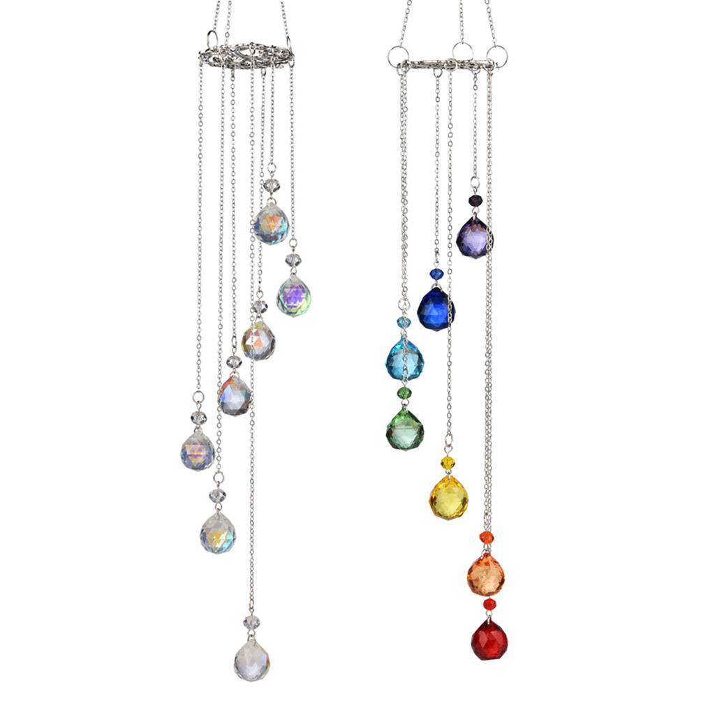 Hanging Crystal Suncatchers Window Wind Chimes Prism Ornament for Indoor or Outdoor Use Festivals Party Decoration