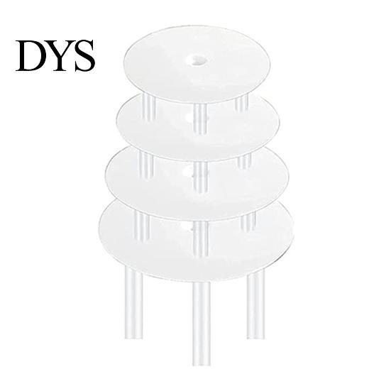 Cake Stand 1 Set Reusable Round Spacers Waterproof BPA Free Stacking Separator Plates 12 Rods 4 for Cakes of 4/6/8/10 Inches