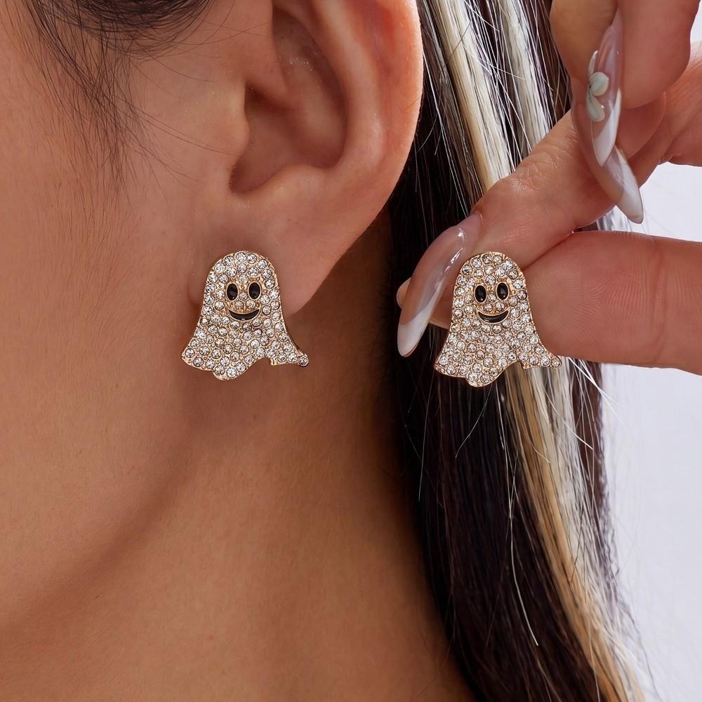 Tassel Ghost Earrings Sparkling Dangle Earrings Cute Halloween Earrings  Daily