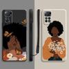 Hübsches afrikanisches Mädchen Gänseblümchen Blume Schmetterling Flüssighülle für Xiaomi Redmi Note 11 11t 9 9s 8 10 Pro für Redmi 8 9t 9a 9c 10c Abdeckung