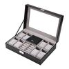 Multi Functional 8 Slots 2 Grids Watch Display Case Ring Jewelry Storage Box Organizer