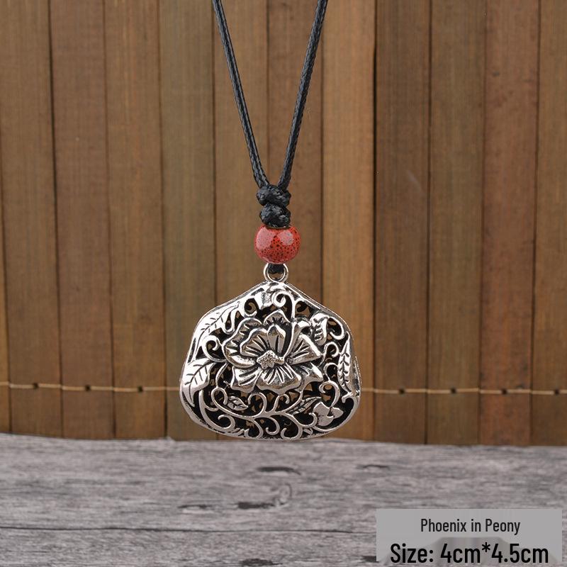 

Универсальное этническое серебряное ожерелье-подвеска – Женский амулет «Четыре стороны света: мир и богатство»