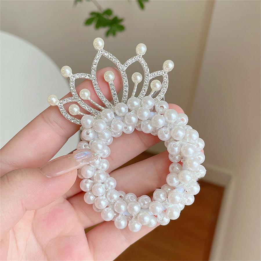 Kristall Kinder Stirnband Kopfschmuck Prinzessin Perle Haarnadel Krone Blumenmädchen Haargummi Haarreif Haaraccessoires