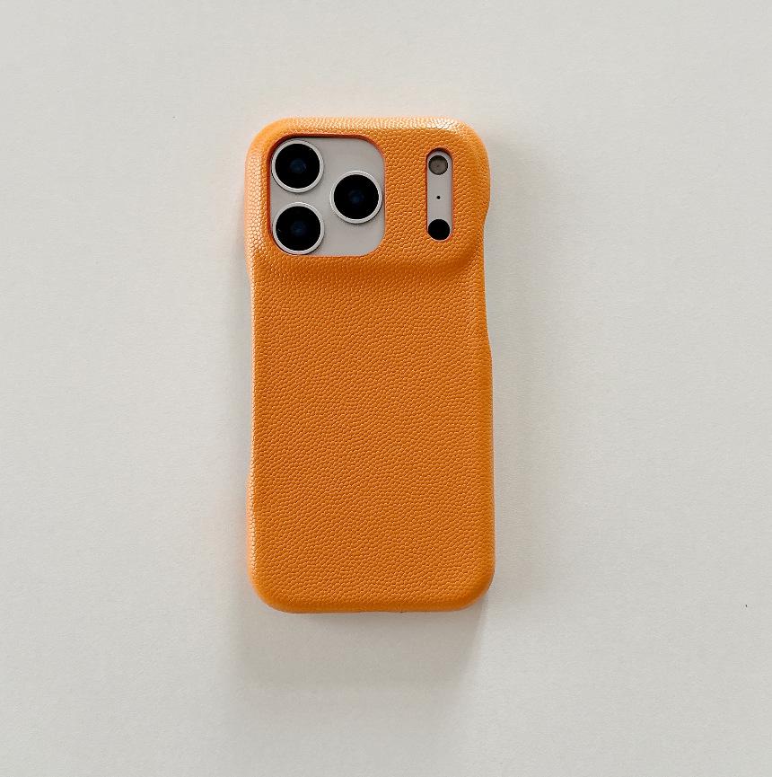 

Premium Leather Grain Phone Case for Apple 15/16 14 оранжевый