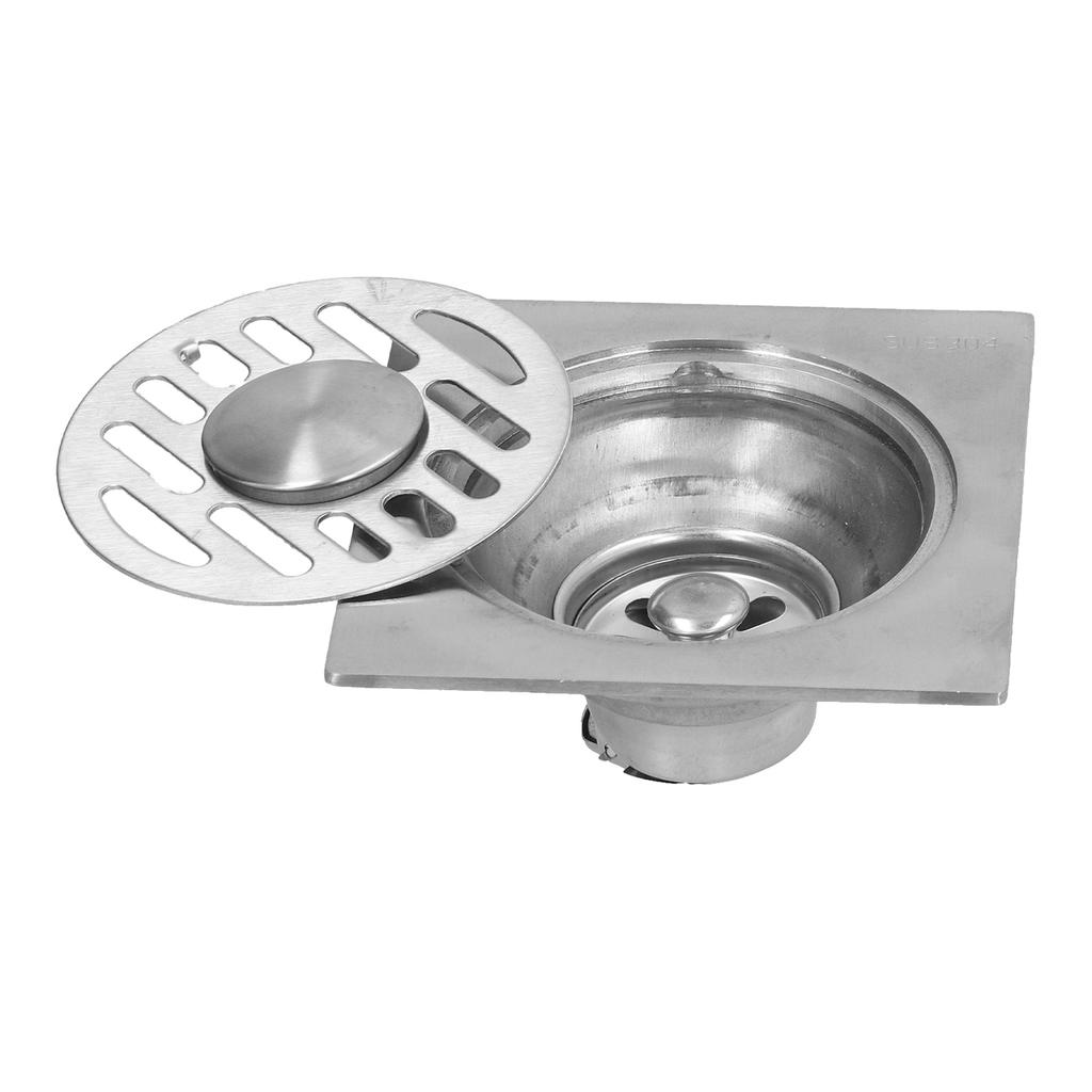 Stainless Steel Floor Drain Self Sealing Washing Machine Floor Strainer for Kitchen BathroomHigh Gloss Dual Use