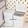 Multifunctional Dustproof Flip-Top White Storage Box for Small Cards