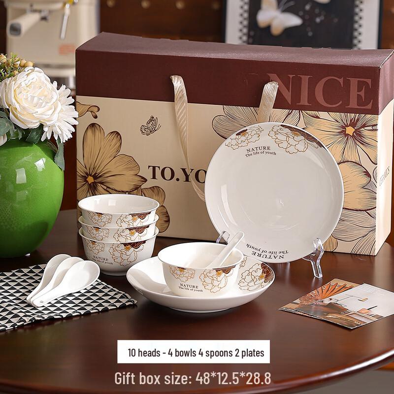 OLOEY 10-Piece Simple Style Ceramic Dinnerware Set