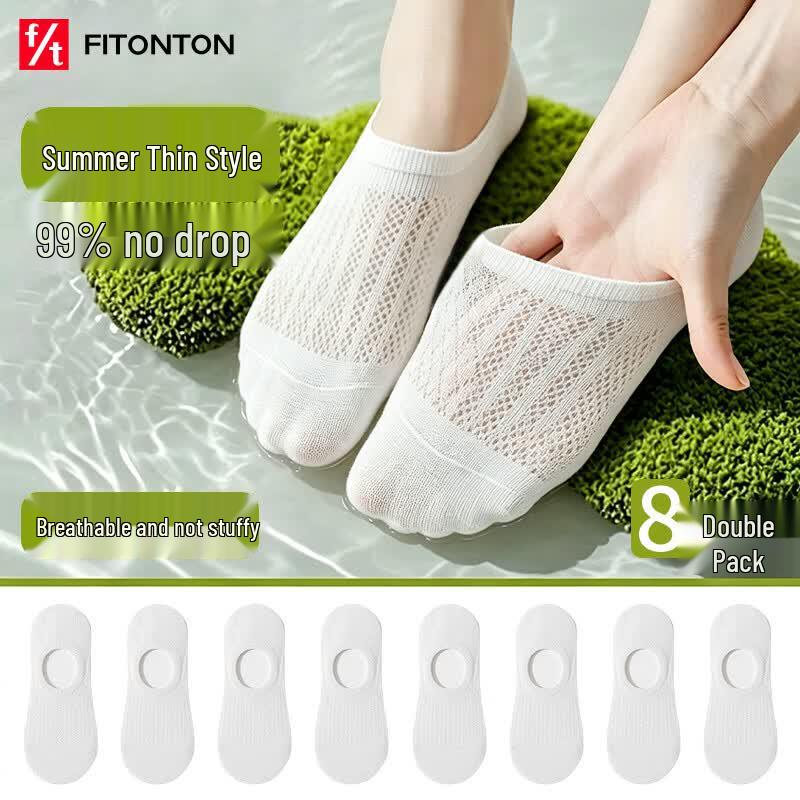 FitonTon 8-Pair Women s Invisible Boat Socks One Size