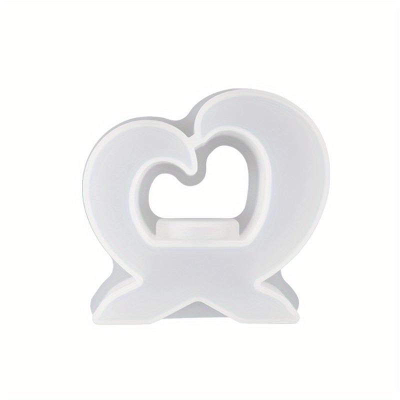 DIY Heart Shaped Candle Ornament Silicone Mold Candle Holder Base Ornament Plaster Cement Resin Mold Home Decoration