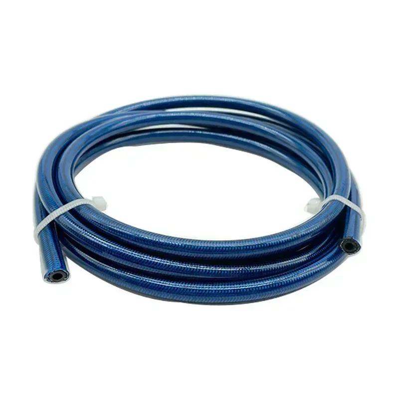 2M/6.56ft AN3 Motorcycle Braided Stainless Steel Nylon Brake Line Hose FLUID HYDRAULIC Hose Brake Line Gas Oil Fuel Tube Pipe