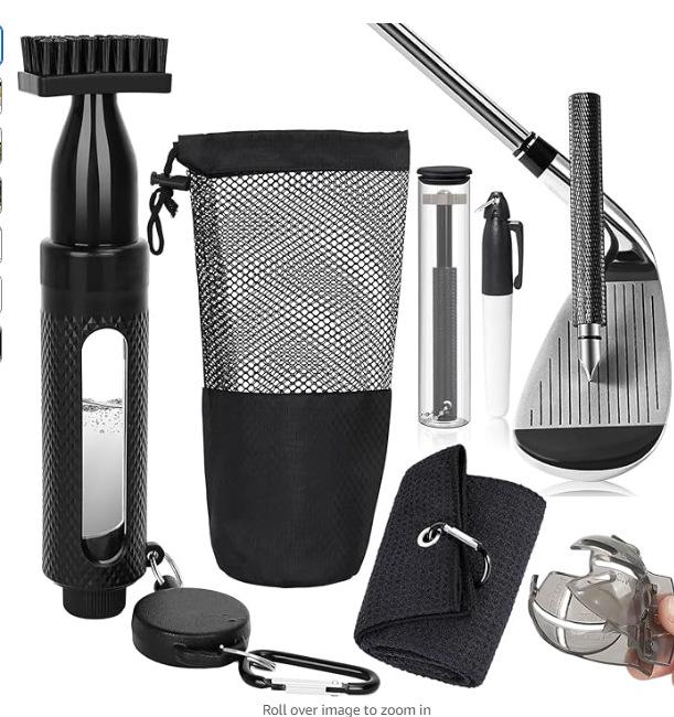 Enhanced Golf Club Groove Cleaning Brush with Pull-Rope Sprayer