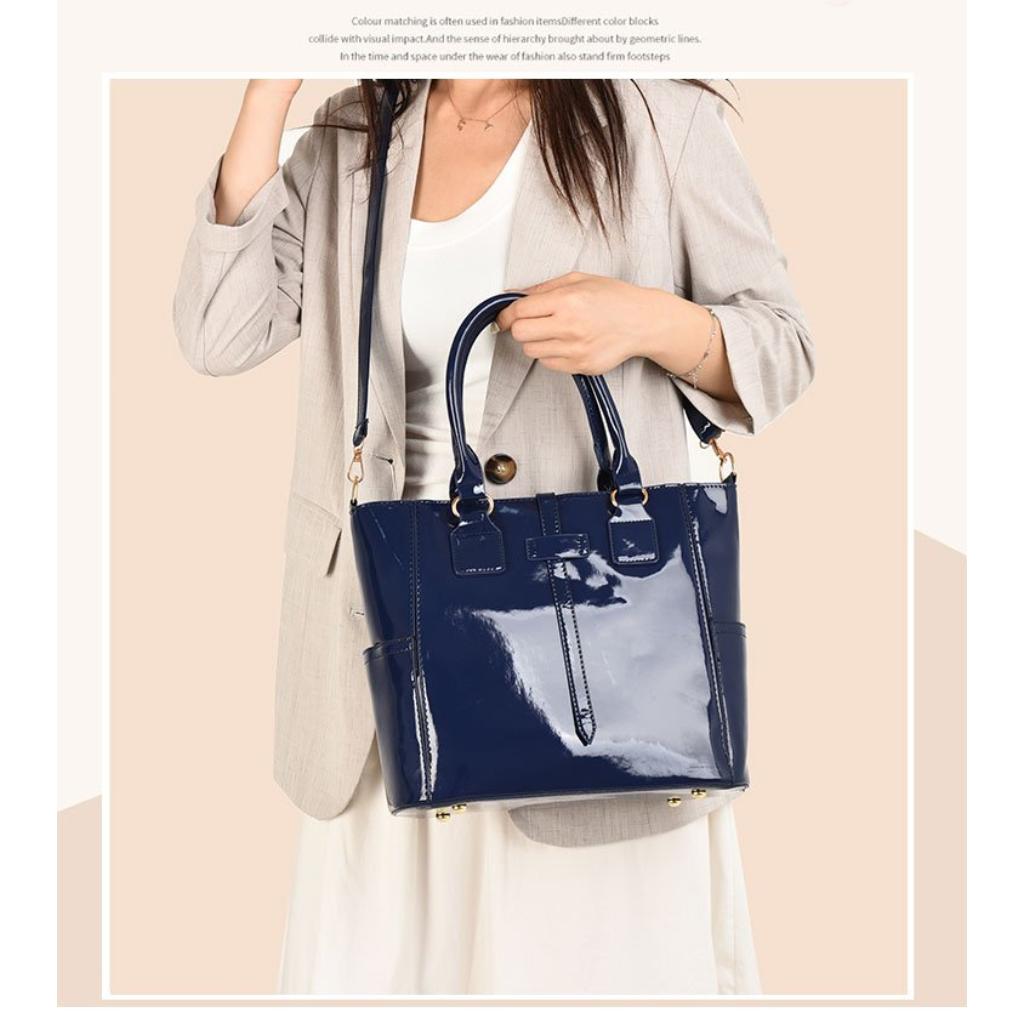 Tote Bag Women PU Three Piece Set Sequined Adjustable Strap Daily Commute