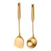 Gold-Plated 304 Stainless Steel Kitchen Utensil Set: Spoon, Spatula, Ladle, Skimmer, Wok Spatula, Rice Spoon, Slotted Spoon, Noodle Spoon