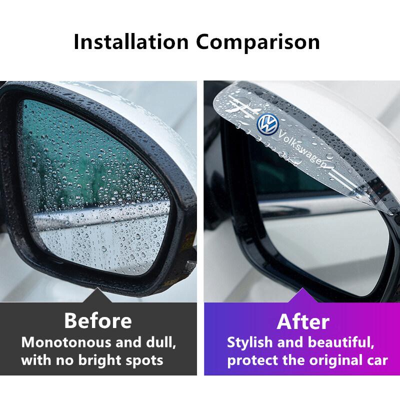 For VOLKSWAGEN VW 2PCS PVC Car Side View Mirror Rain-shield Visor Accessories For Volkswagen Golf Touareg Beetle Jetta Passat Po