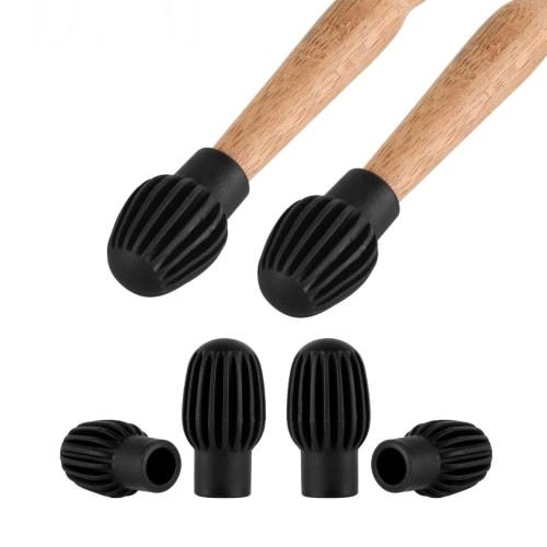 

TVETE Drumstick Noise Reduction Silent Drum Mute (4-Pack, Black) Silicone Drumstick Covers, Protective Caps for Drum Sticks, Drumstick Mute for Beginn
