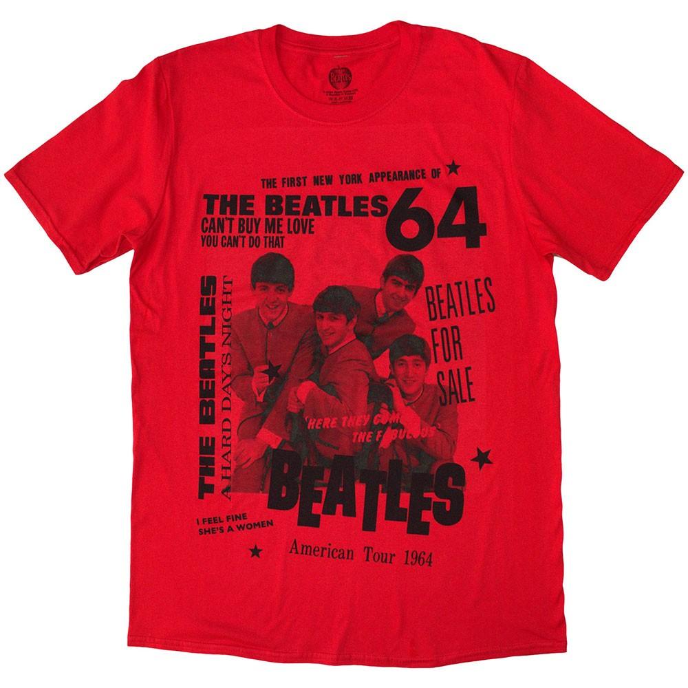 The Beatles 1964 T-Shirt Red New S