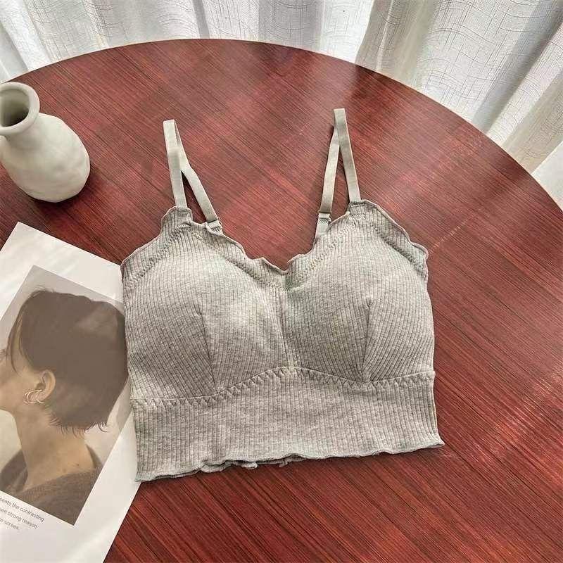 

Simple Bras For Girls Sling Underwear Home Tops Casual Breathable Bras 34/75AB сірий колір