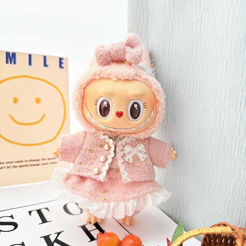 Doll Clothes Exclusive: 17cm Labubu Pendant Keychain with Little Fragrant Style Skirt