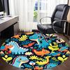 1PC Dino Jungle Pattern Office Round Area Rug, Mat Suitable For Office, Under Office Chairs Bedroom Living Room Home Decor, Room Deco