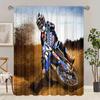 2 Stück - Bergmotorrad - bedruckter Vorhang - Polyestermaterial - für Schlafzimmer Wohnzimmer Arbeitszimmer Anti-Privatsphäre-Vorhang