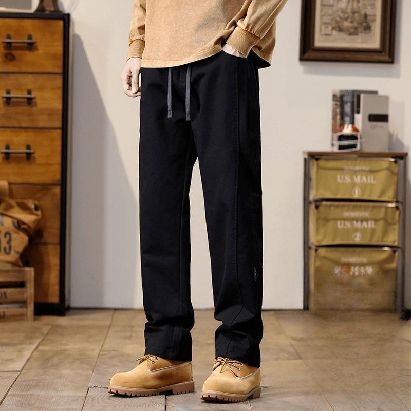 Vintage High Street Overalls Men's Straight Wide Leg Casual Pants Fashion Trend Pants