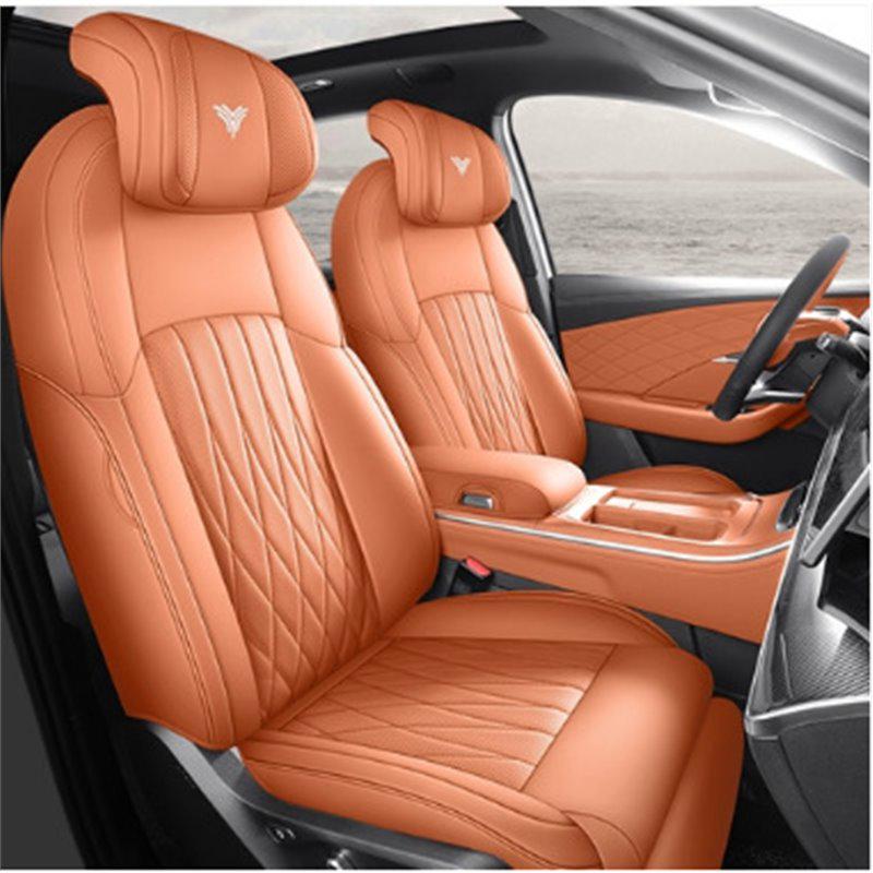 Nezha L Universal Full Leather Car Seat Cushion - Perforated, Full Surround, All-Season Cover.