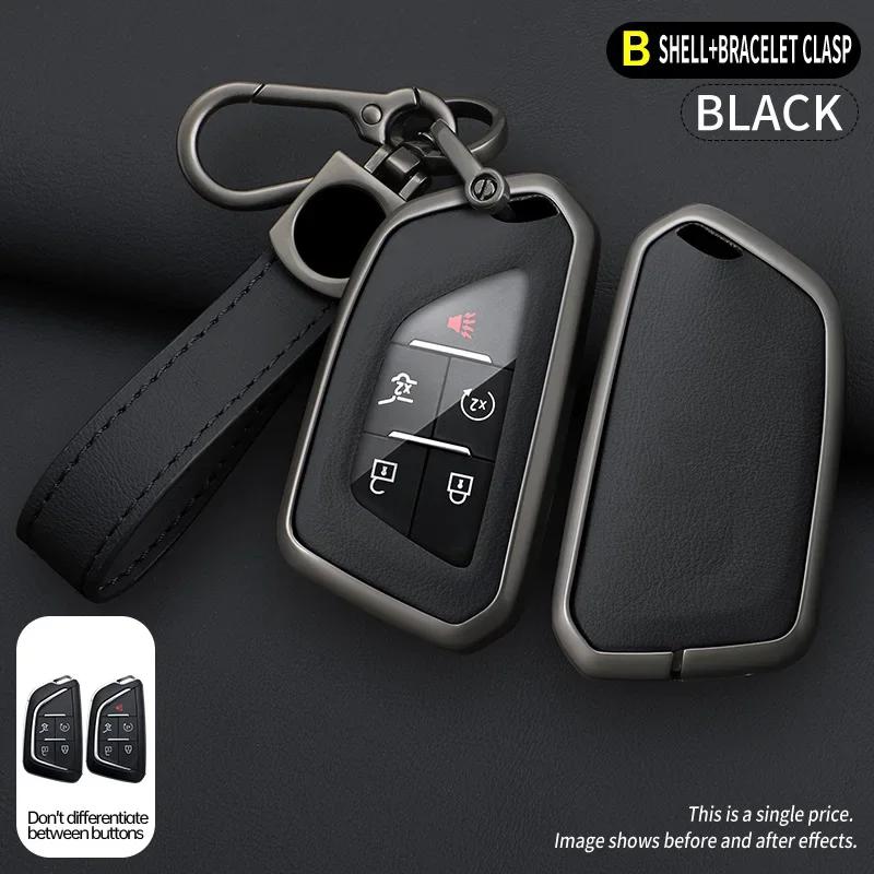 Zinc Alloy Car Key Case Cover Protector Fob For Cadillac Ct4 Ct4-V Ct5 C8 Corvette  -  Keyless Shell Auto Accessories