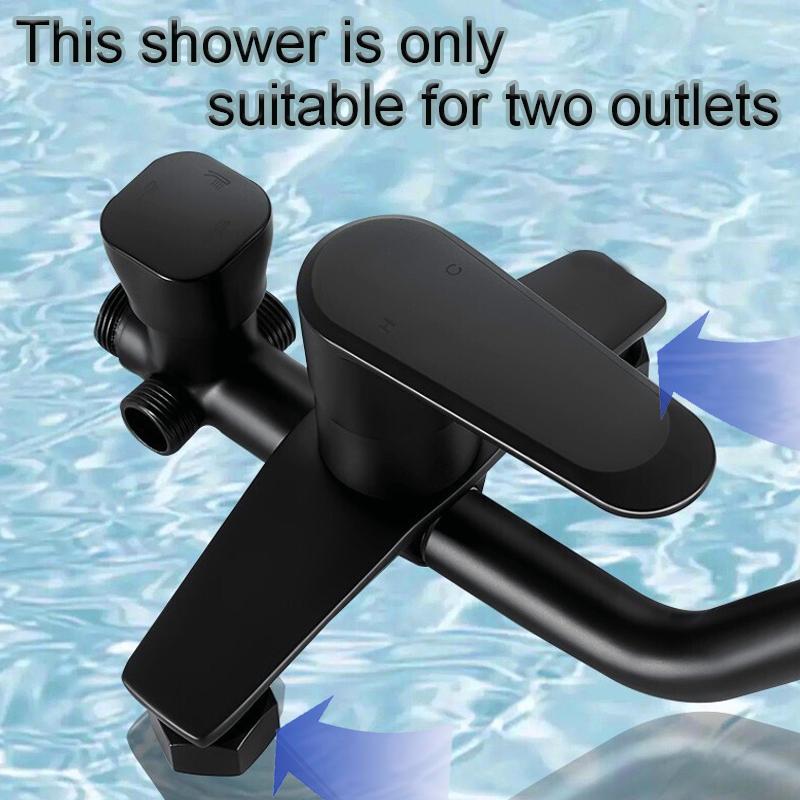 

Душевой набор, 3 функции, черная квадратная/круглая насадка для душа, настенный смеситель для ручного душа из нержавеющей стали для ванной комнаты, двойной выход Round 3in1