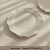 Tai Life French Retro White Embossed Ceramic Lace Plate for Breakfast & Dessert