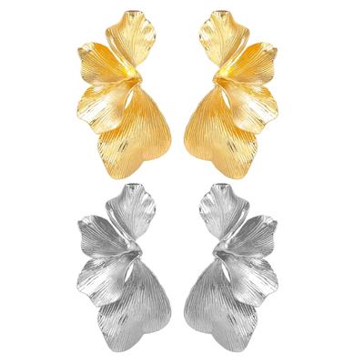 Orecchini a Fiore Eleganti Orecchini a Lobo Orecchini a Perno a Fiore Moderni Gioielli per Orecchie con Texture in Lega Adatti per Outfit Eleganti