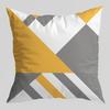 Geometric Pillowcase, Yellow and Gray Geometric Peach Skin Velvet Printed Pillow Cushion Cover, Sofa Car Backrest