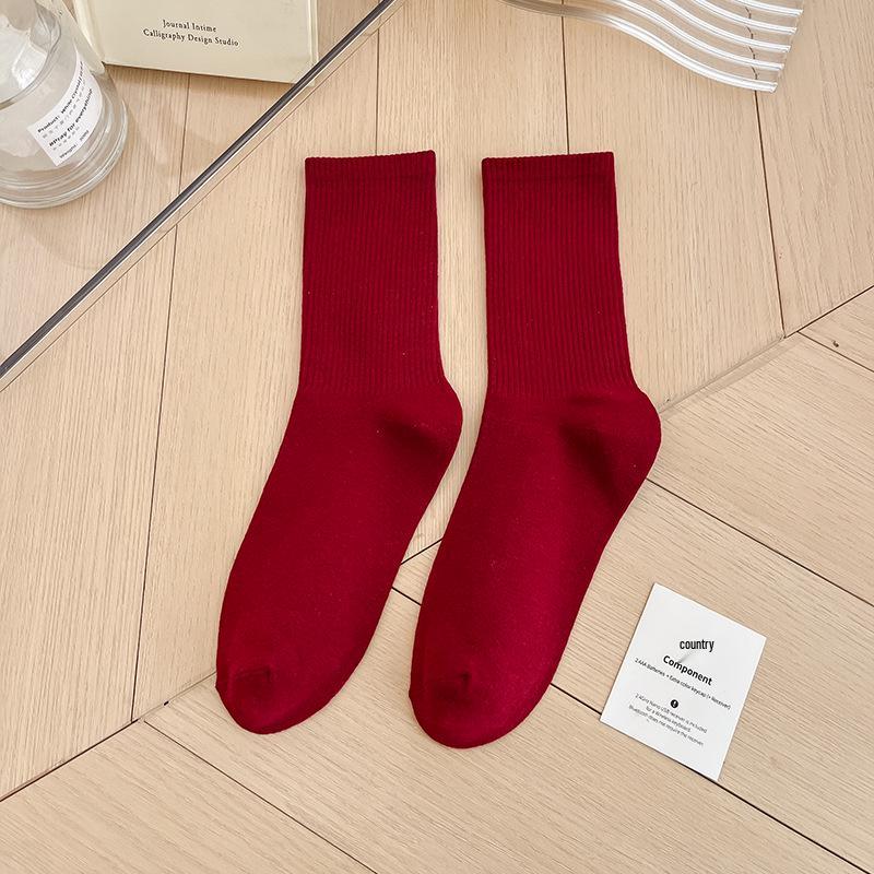 Bunte Damen Baumwoll Kniehohe Tanzsocken: Macaron Bonbonfarbe, Wadenlang, Japanischer Stil