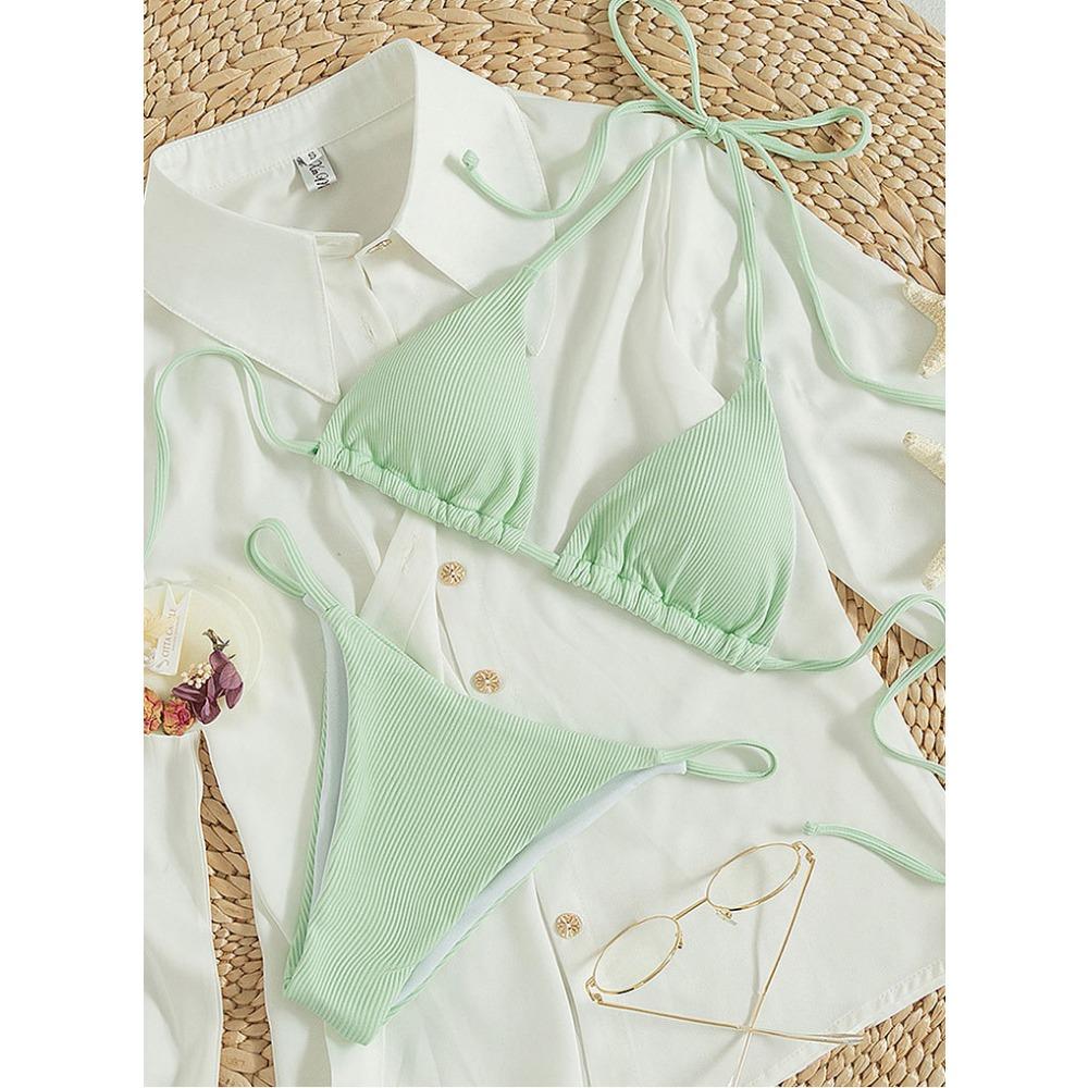 Lace-up Swimsuit Women's European and American Sexy Beach Bikini Hot Spring Swimsuit