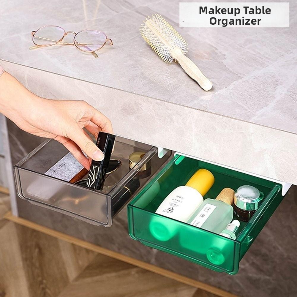 Slide Out Tray Under Desk Drawer Clear Desk Supplies Holder Stationery Storage Tray  Memo Rack