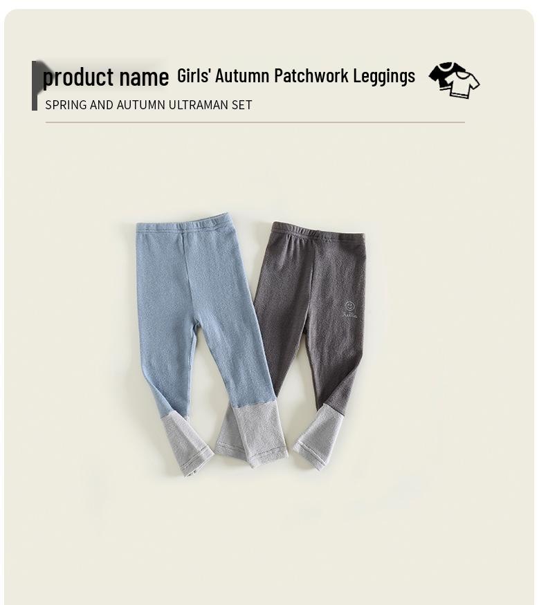 Korean Style Baby Girl Color Block Cotton Leggings - Trendy Autumn Fashion