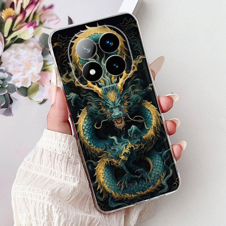 For Xiaomi Redmi Note 14 14Pro 14 Pro+ Plus Case Cute Animals Tiger Lion Dragon Cartoon Phone Cover Soft TPU Matte Silicone Capa